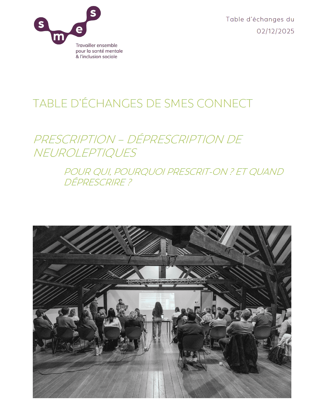 Rapport de la table d’échanges : Prescription – déprescription